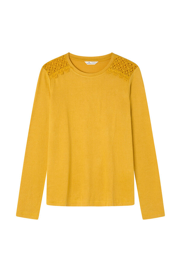 Springfield Camiseta crochet hombros amarillo