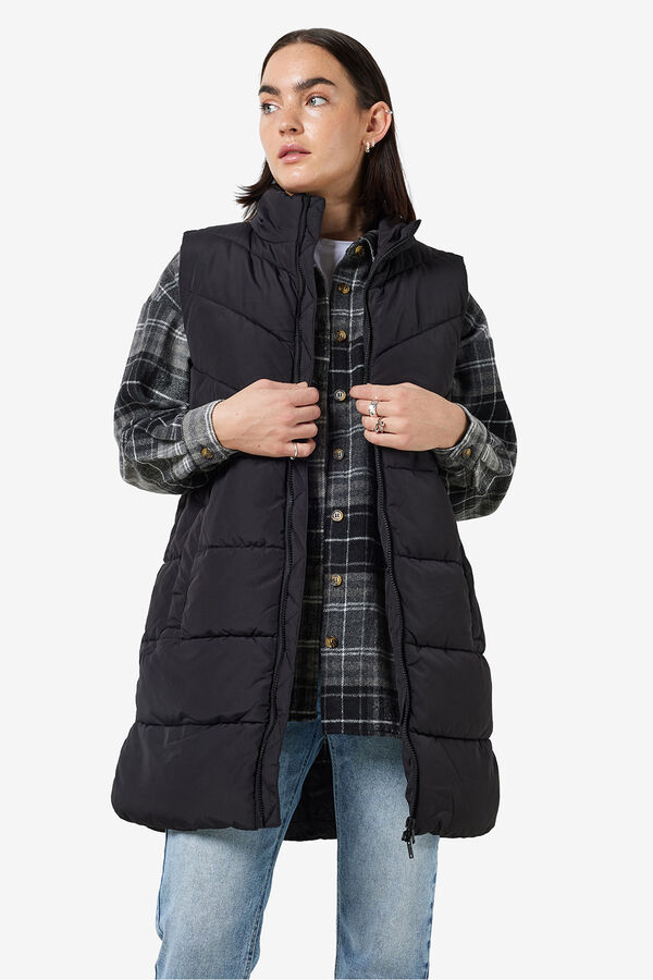 Noisy May Chaleco largo acolchado negro