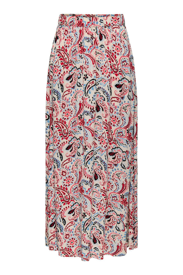 JDY Falda larga estampada nude