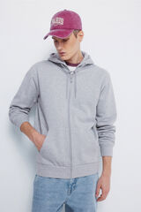 Springfield Sudadera capucha cremallera gris