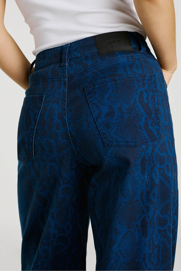 Jack & Jones Pantal&oacute;n loose fit estampado azul