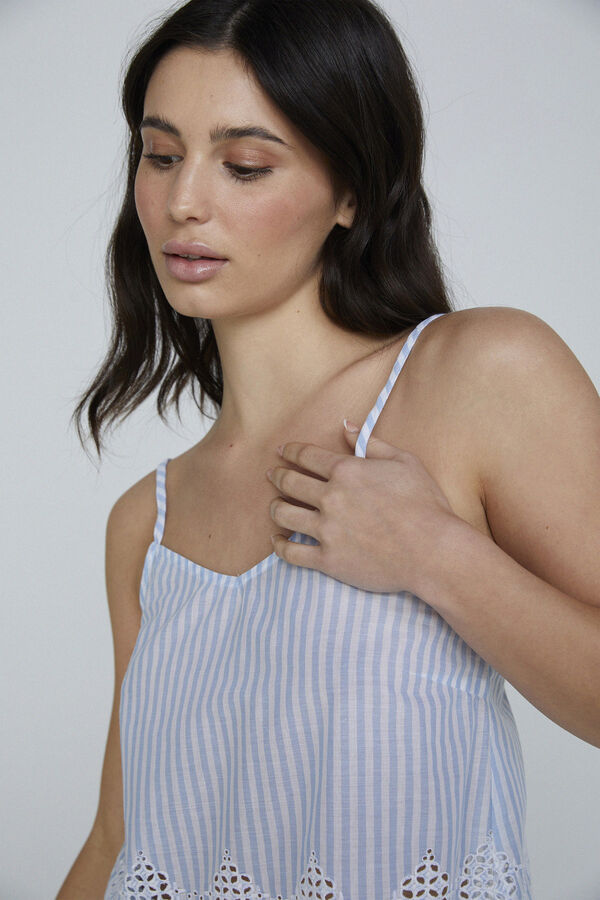 Only Top al&ccedil;as bordado ingl&ecirc;s branco