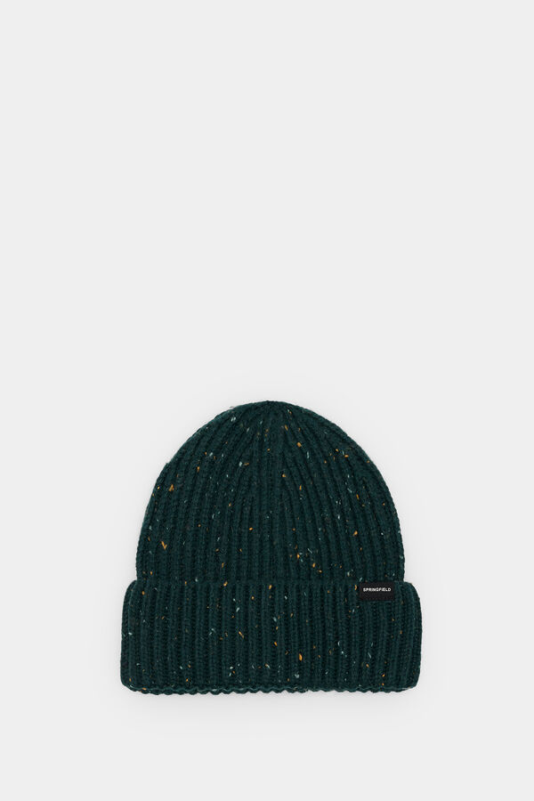 Springfield Gorro beanie en punto neps verde