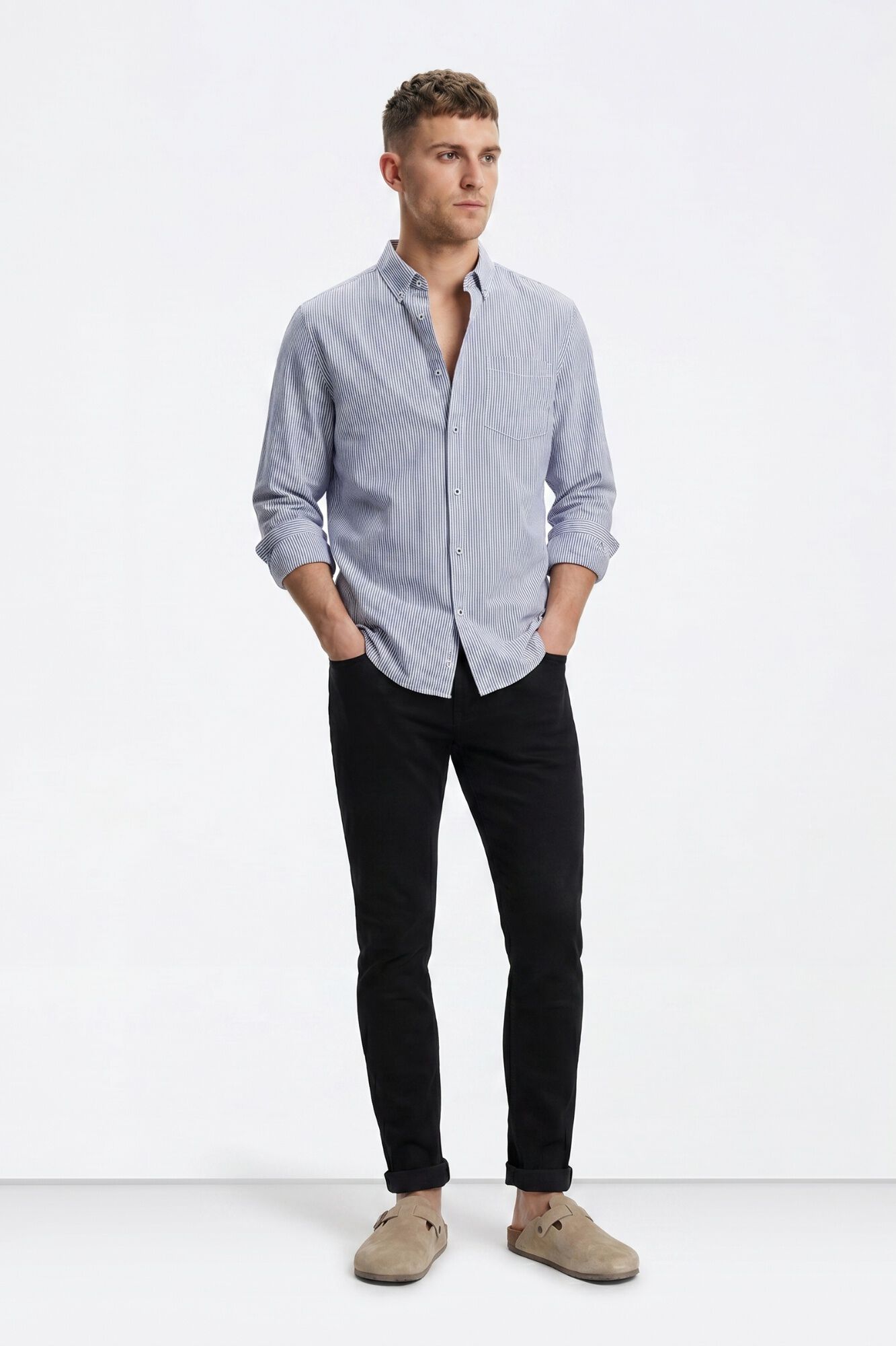 Tiffosi Camisa Oxford Riscas Regular Fit