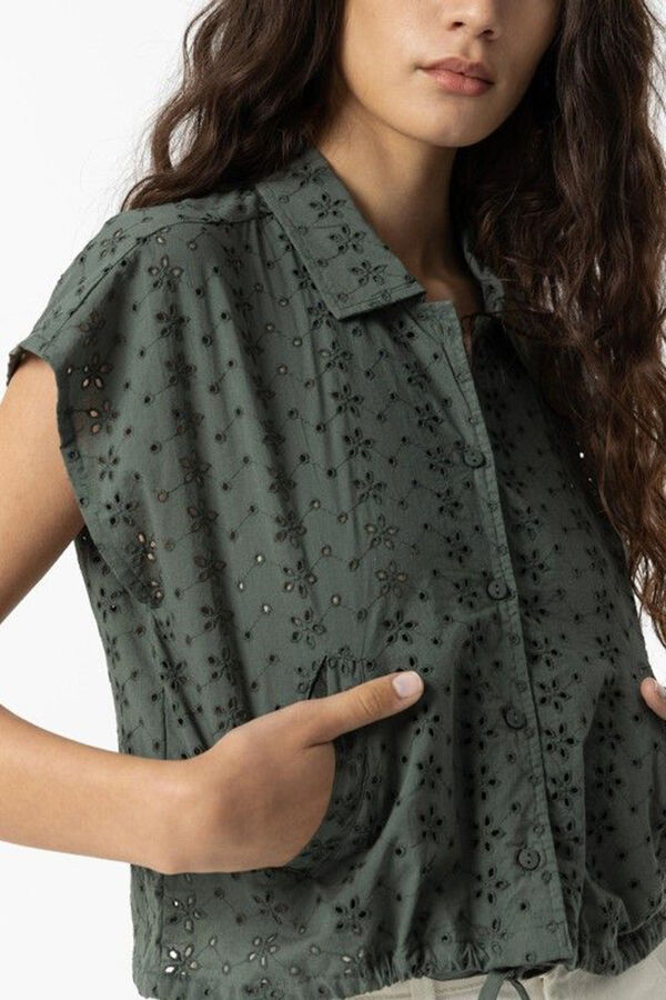 Tiffosi Blusa Bordado Ingl&eacute;s verde