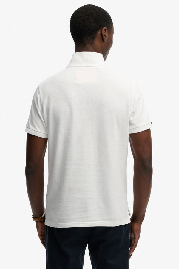 Superdry Polo de piqu&eacute; manga curta branco