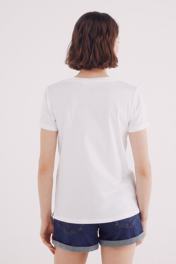 Springfield Camiseta "Vacances Côte d´Azur" blanco