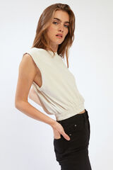 Pimkie Camiseta con hombreras beige