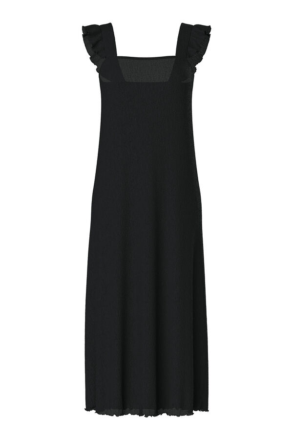 Pieces Vestido midi de flores negro