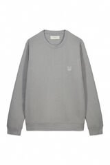 Jack & Jones Sudadera suave cuello redondo gris