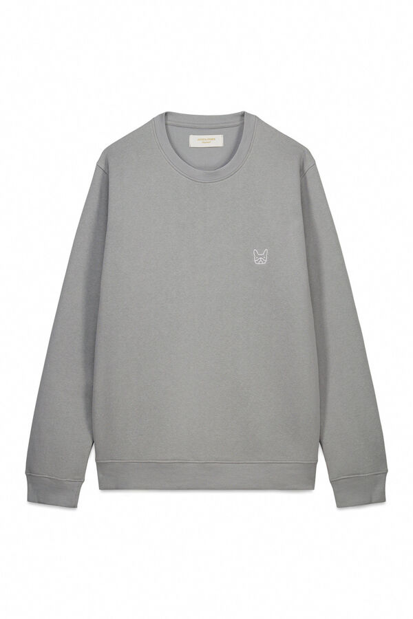 Jack & Jones Sudadera suave cuello redondo gris