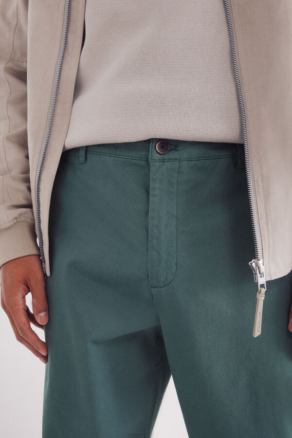 Springfield Calças calças chino leves e justas verde