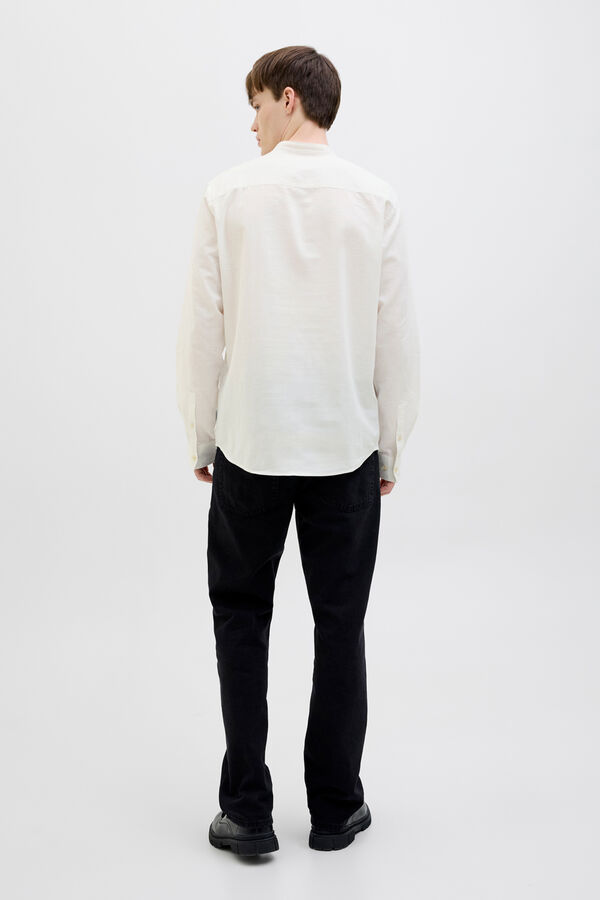 JJ REBEL Camisa colarinho mao de linho branco