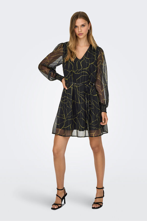 JDY Vestido curto de lurex verde