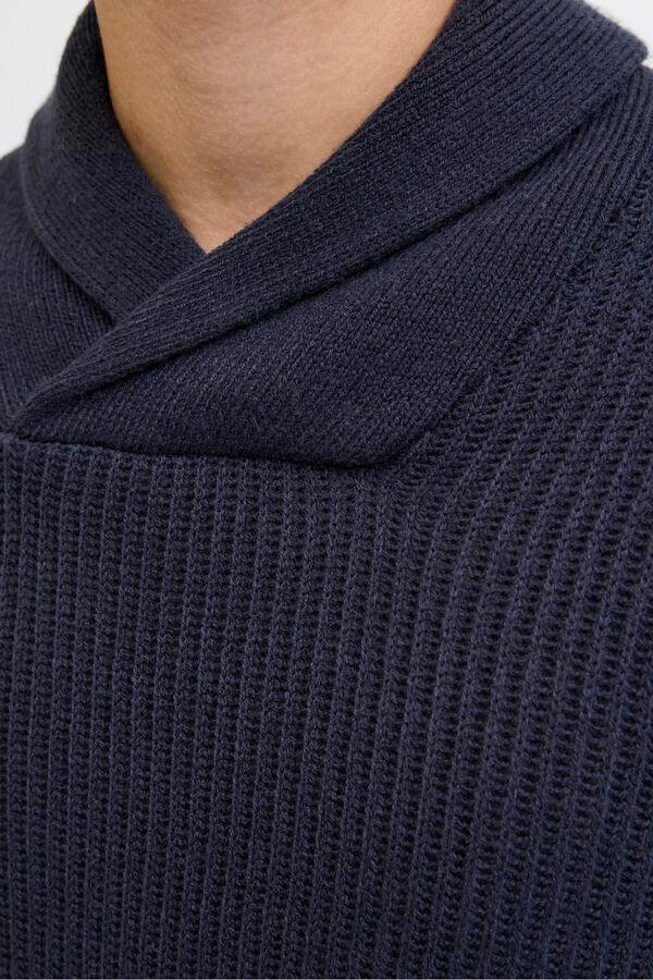 JJ REBEL Jersey de punto cuello cruzado azul