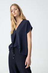 Tiffosi Blusa acetinada  azul