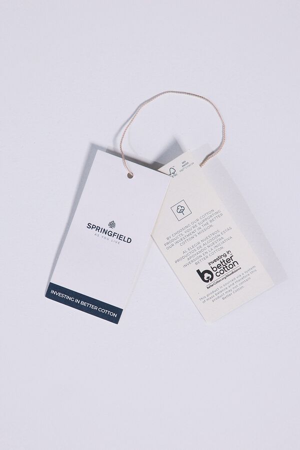 Springfield Camiseta cuello barca botones beige