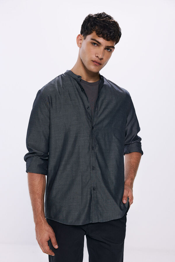 Springfield Camisa vestir bicolor negro