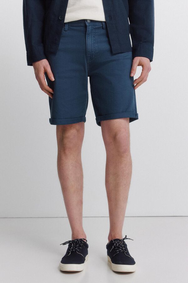 Springfield Bermudas 5 bolsos lavada slim fit azul