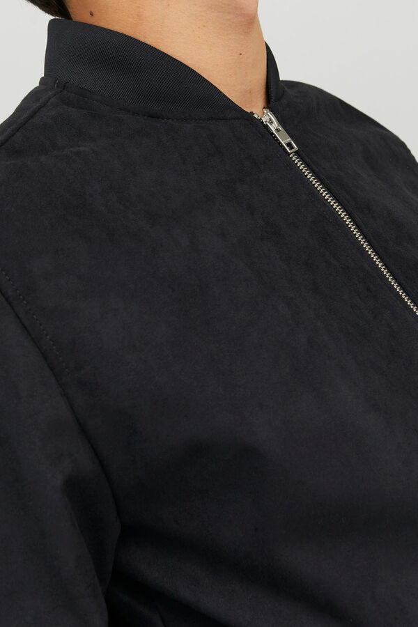Jack & Jones Chaqueta bomber efecto piel negro