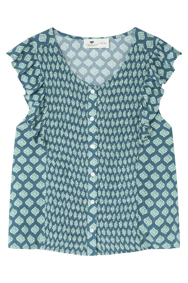 La Vecina Rubia Blusa "SOL" bambula - La Vecina Rubia turquesa