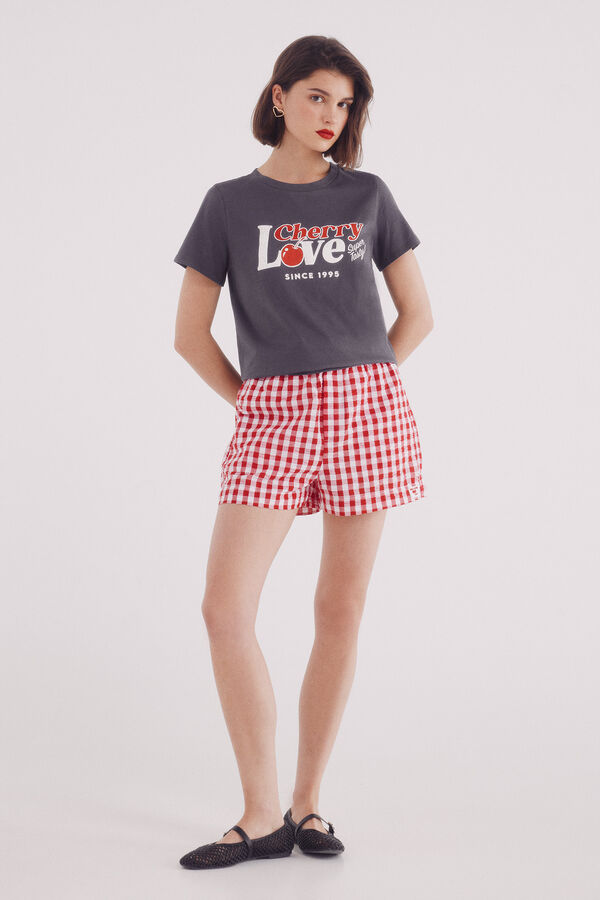 Springfield Camiseta "Cherry love" gris