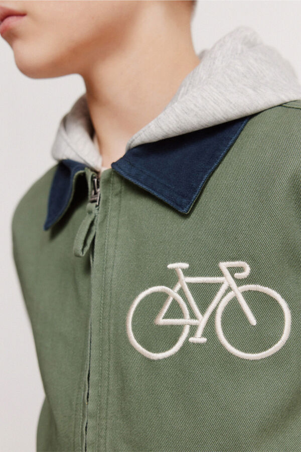 Springfield Kids Chaqueta bici con capucha para ni&ntilde;o. verde