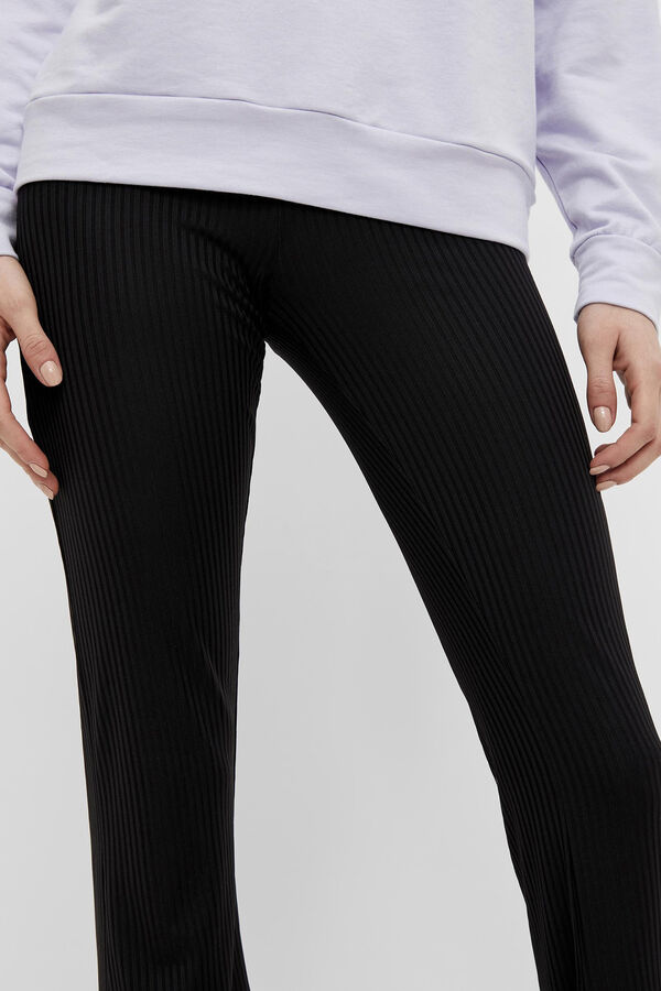 Pieces Pantalón elástico flare negro