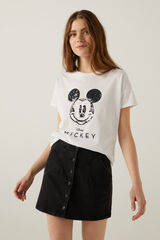 Springfield Camiseta "Mickey" lentejuelas blanco