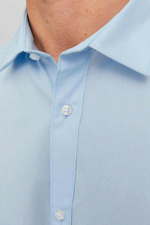 Springfield Camisa lisa slim fit azul claro