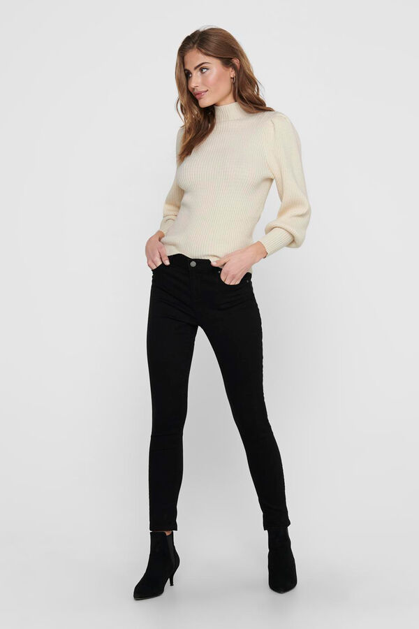 Only Jersey de manga larga y cuello subido blanco