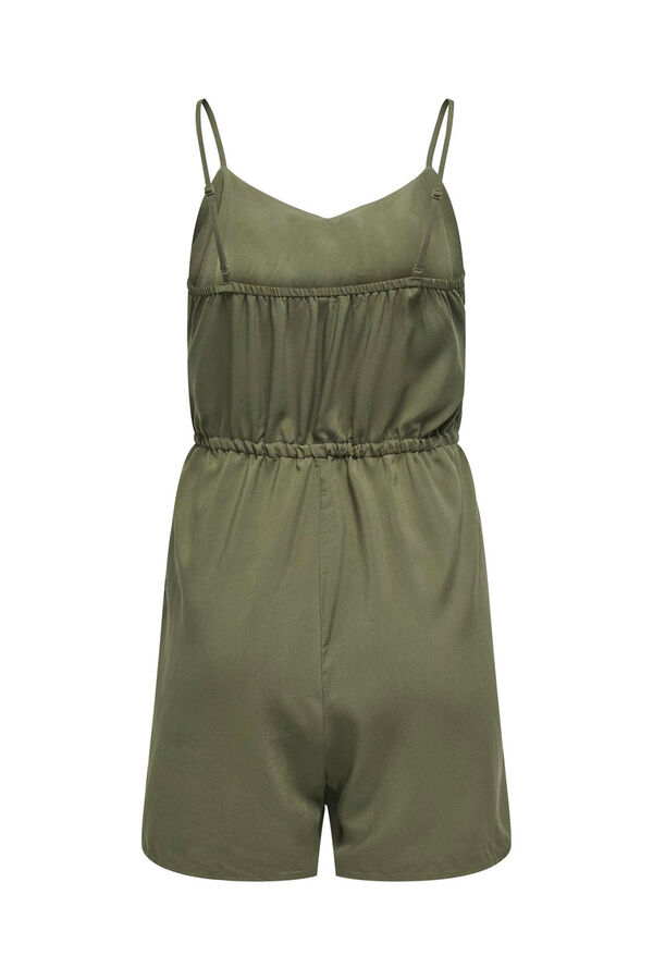 Only Macacão curto alças Caqui escuro