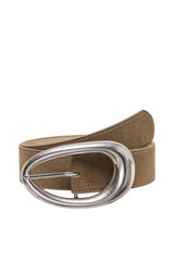 Only Cintur&oacute;n hebilla ovalada nude