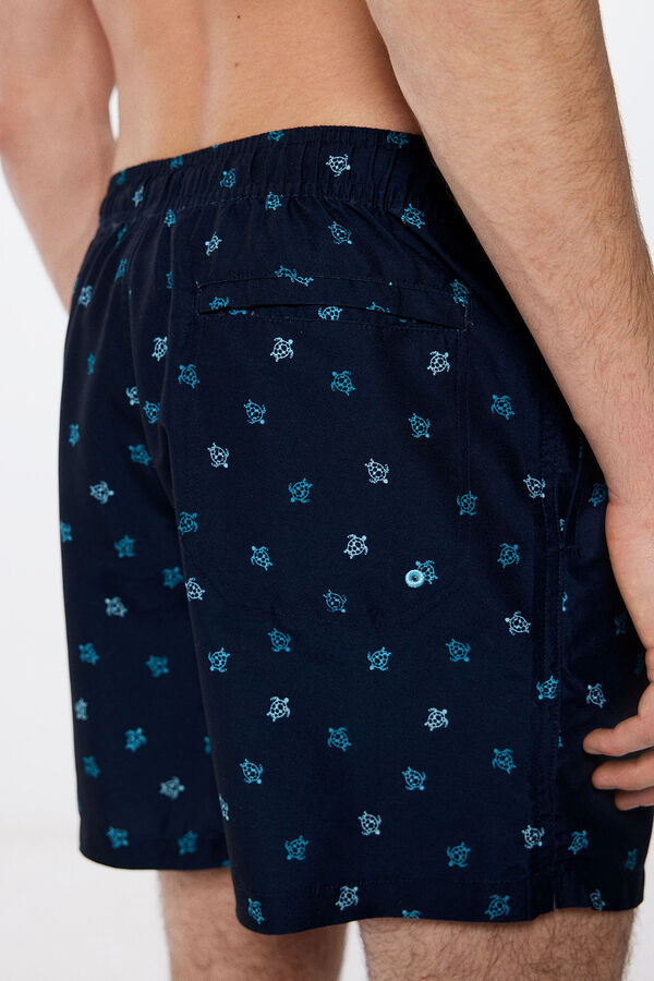 Springfield Ba&ntilde;ador estampado tortugas azul