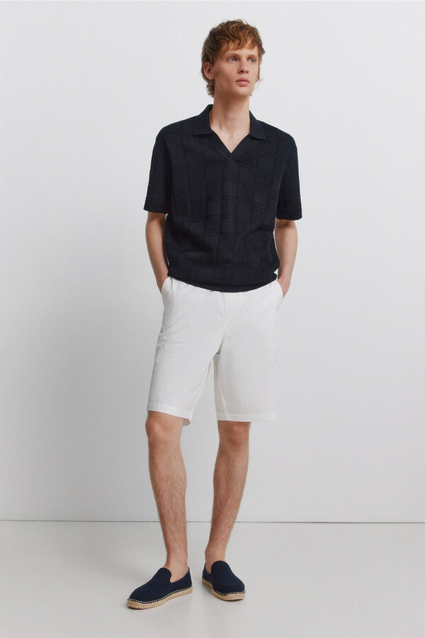 Springfield Bermudas de algod&atilde;o relaxed fit branco