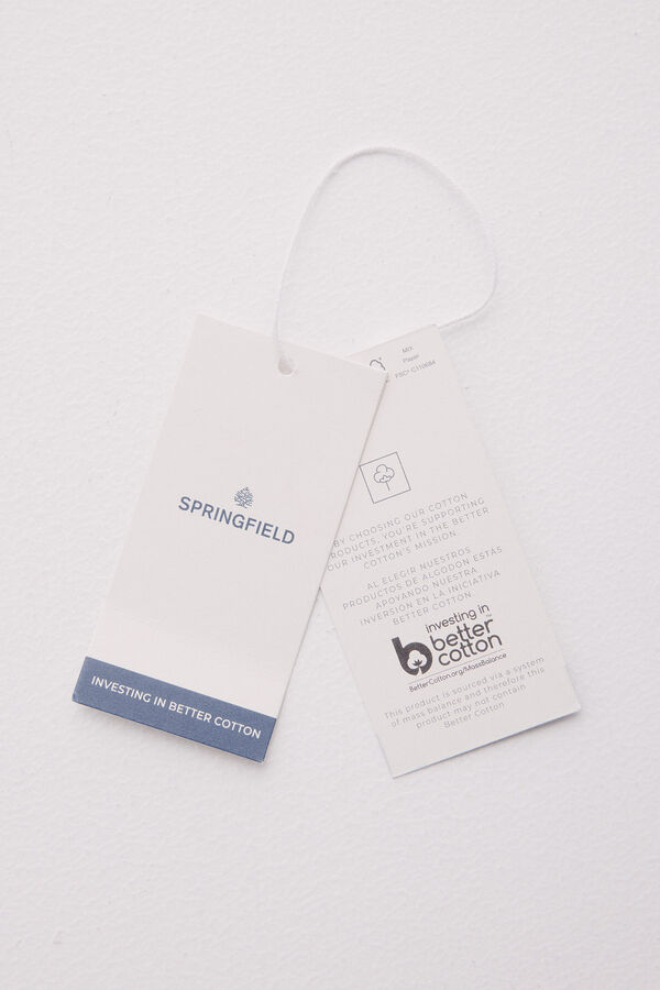 Springfield Shorts chino cintur&oacute;n marfil