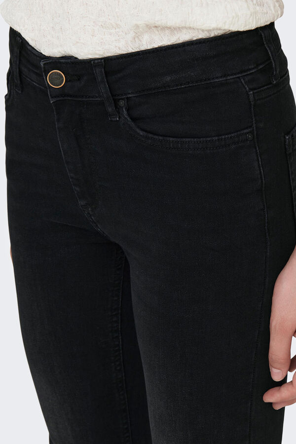 Only Jeans Flare Tiro Alto negro