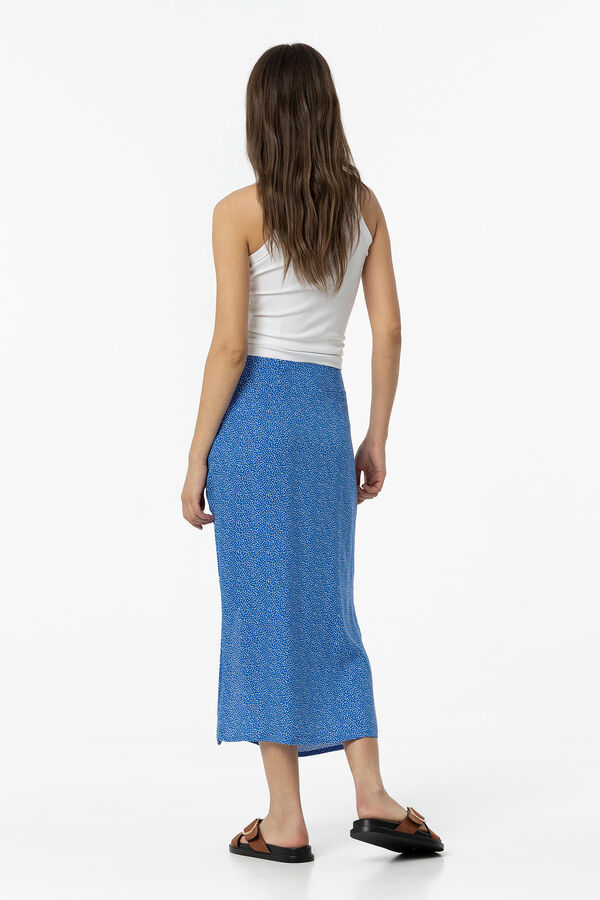 Tiffosi Falda midi estampada azul
