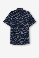 Springfield Camisa Regular Fit Fluida Estampada navy