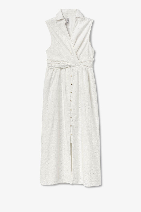 Tiffosi Vestido camisa entrela&ccedil;ado branco