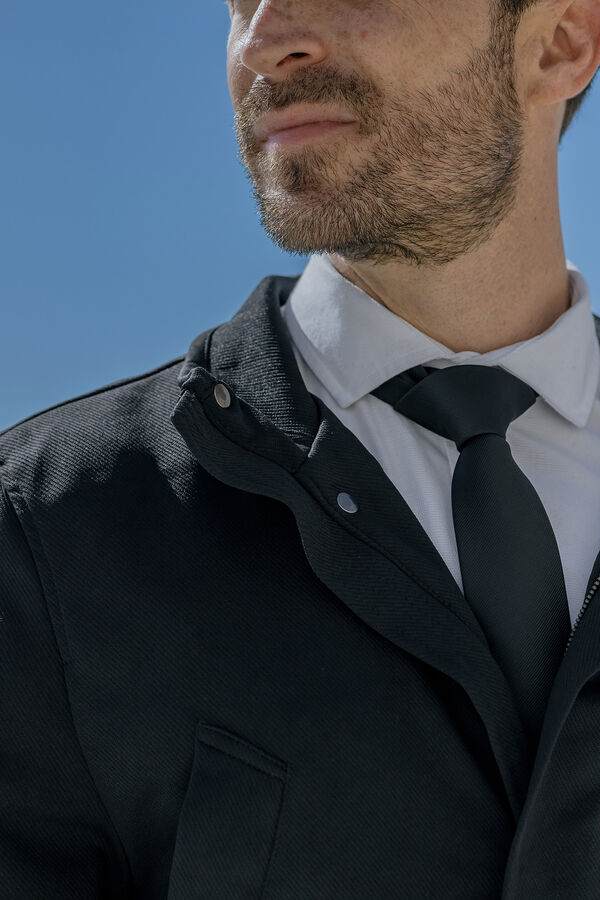 Celopman Abrigo Pa&ntilde;o Diagonal negro