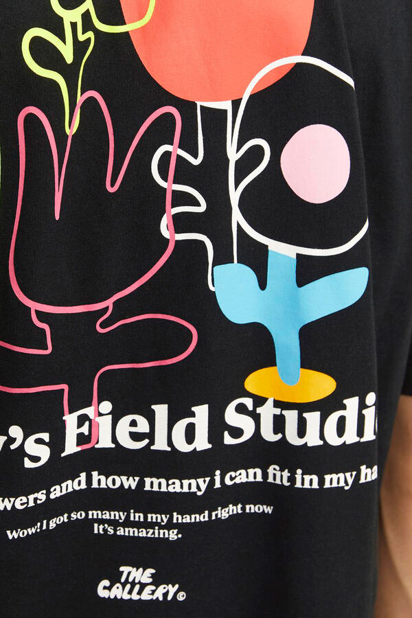 Jack & Jones Camiseta loose fit estampa negro