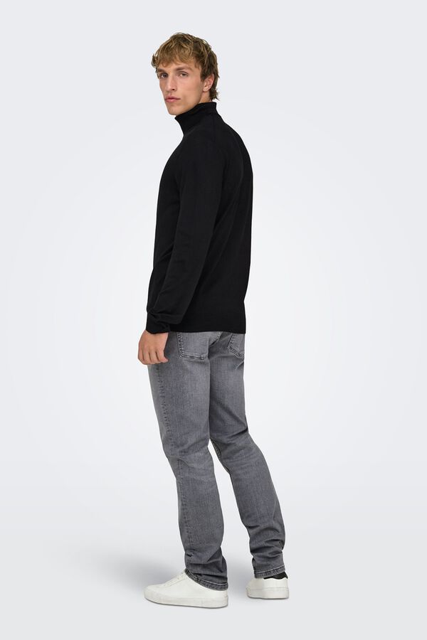 Only & Sons Jersey cuello vuelto negro
