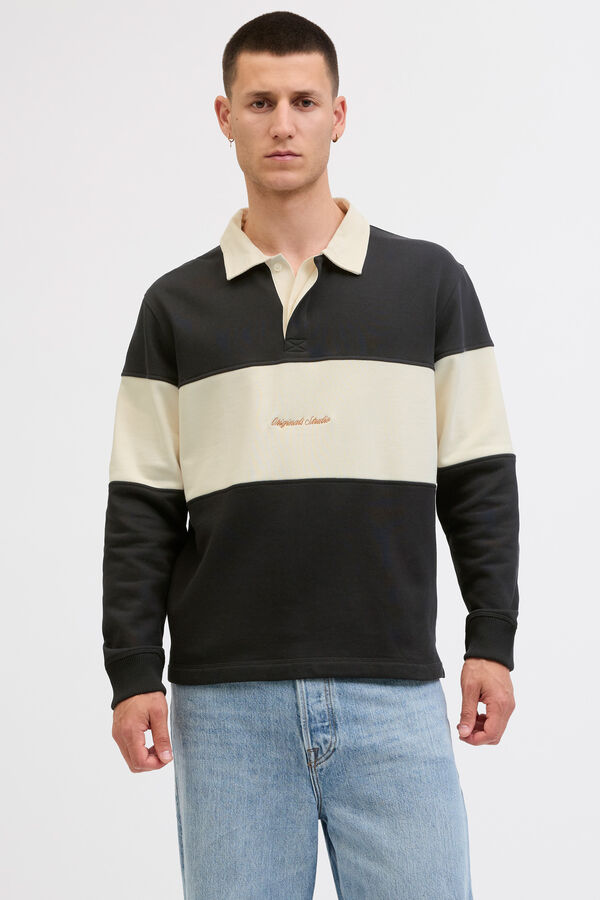 Jack & Jones Sweatshirt polo com listras preto