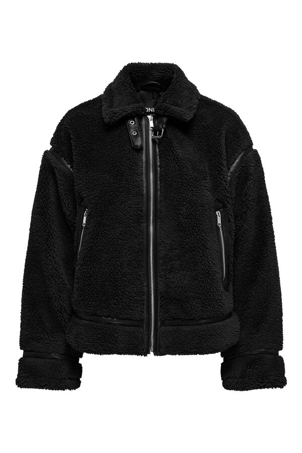 Only Chaqueta biker de pelo negro