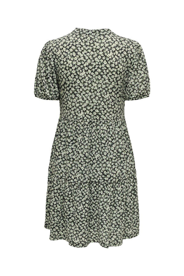 JDY Vestido curto com decote em V preto