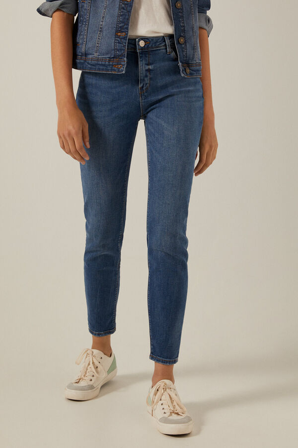 Jeans Slim Cropped Lavado Sostenible, Jeans para Mujer