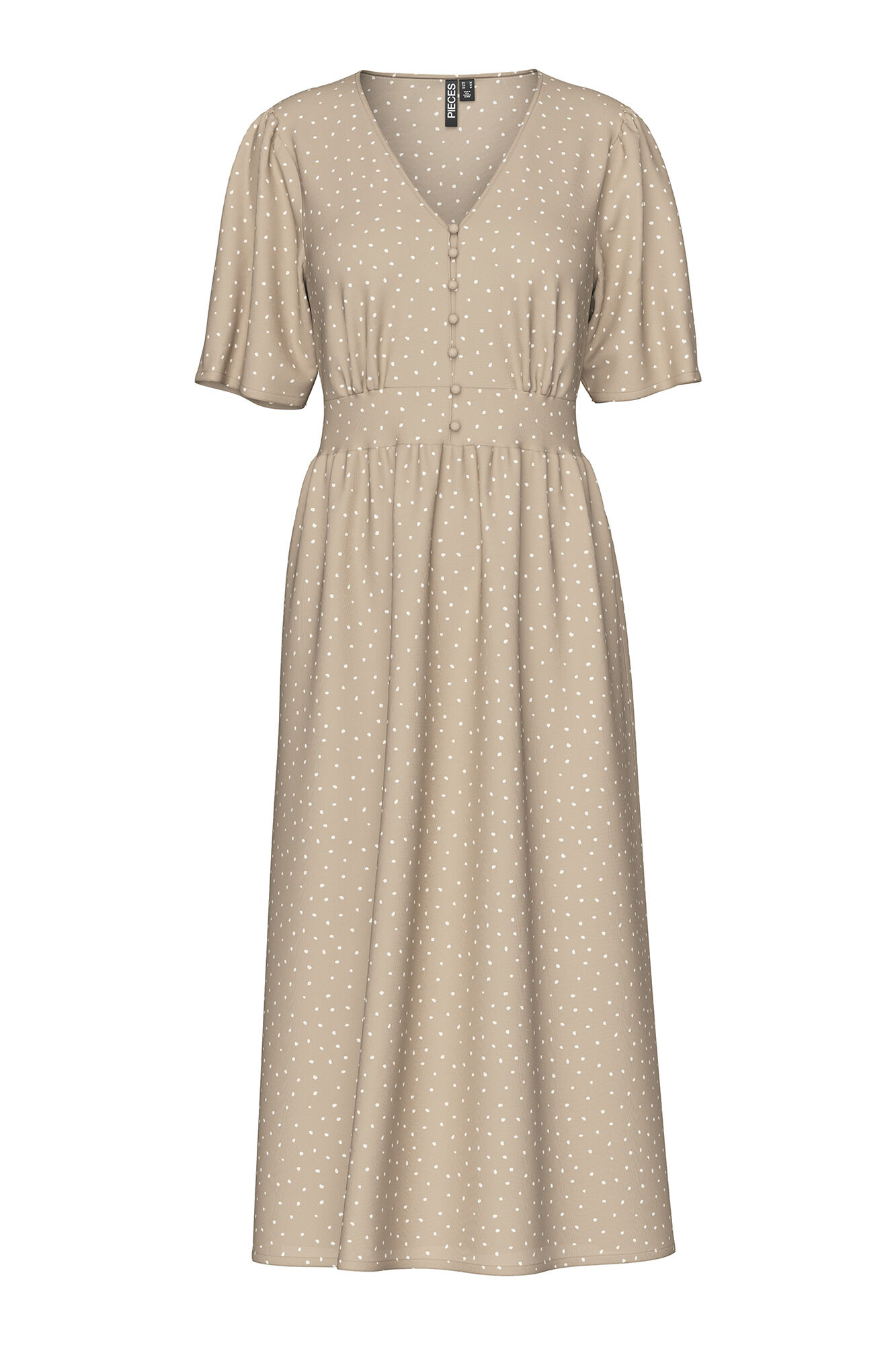 Pieces Vestido midi estampado com manga 2/4 