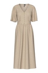 Pieces Vestido midi estampado con manga 2/4 gris