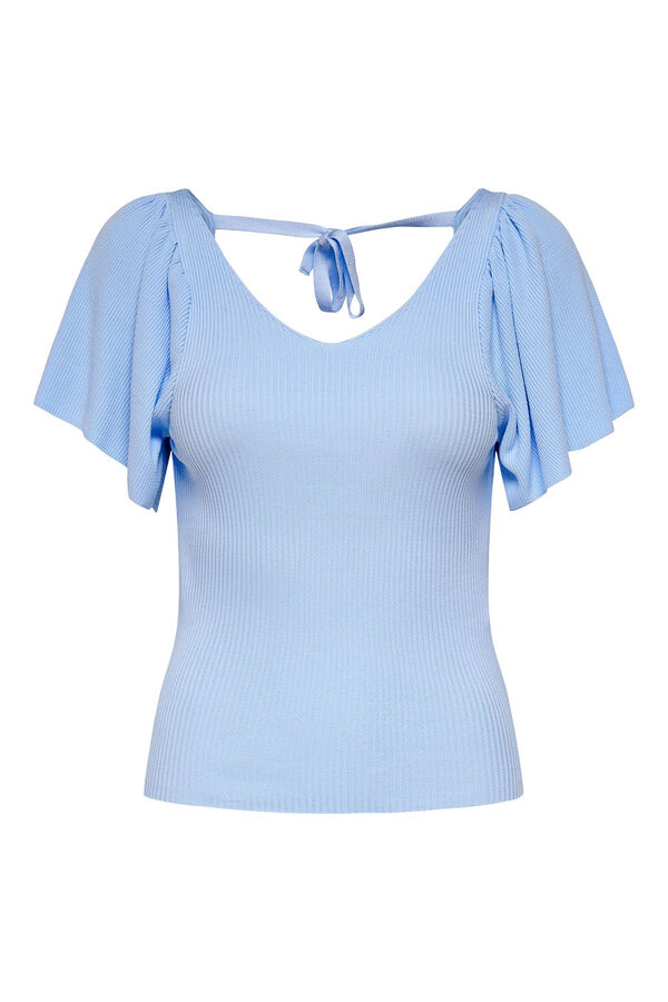 Only Top manga curta la&ccedil;o  azul